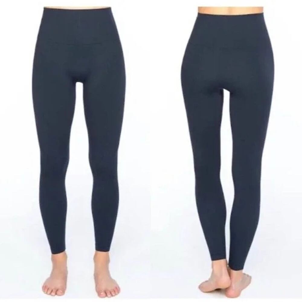 SPANX Look At Me Now High Rise Seamless Leggings SIZE S Navy Blue Yoga Pants